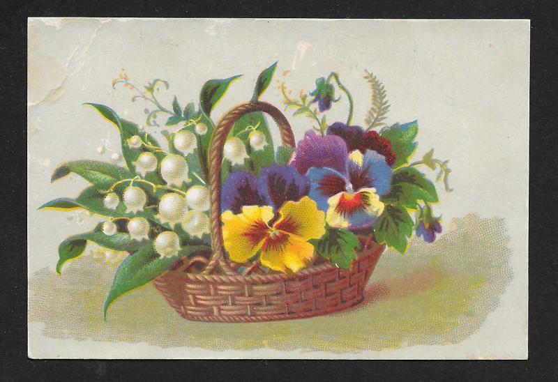 VICTORIAN TRADE CARDS (9) Butler Flower Baskets & Leaves