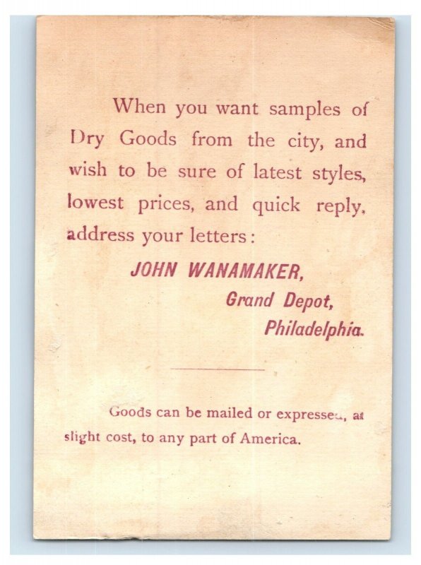 1880s John Wanamaker Dry Goods Christmas Card Yellow Birds F129