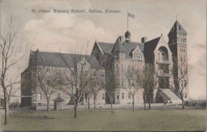 Postcard St Johns Military School Salina Kansas KS