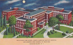 Night Time Scene North Carolina Baptist Hospital And Bowman Gray School Of Me...