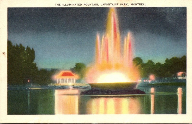 Canada Montreal Lafontaine Park Illuminated Fountain