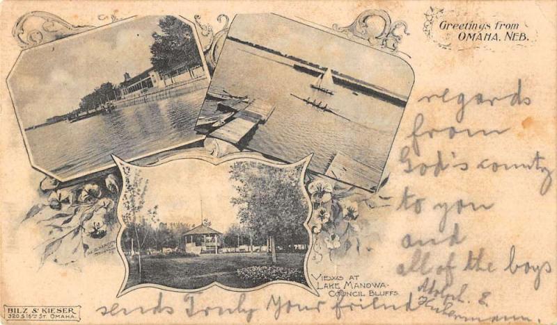 Omaha Nebraska Greetings From scenic views private mailing antique pc Z16393