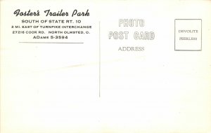 F68/ North Olmsted Cleveland Ohio RPPC Postcard c1950s Foster's Trailer Park