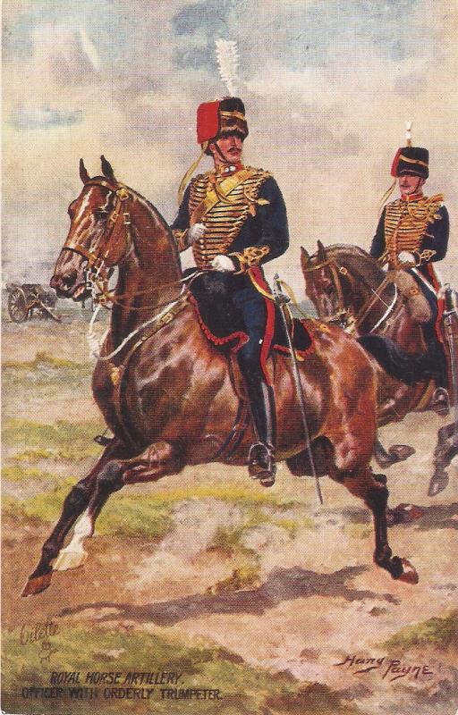 Harry Payne. The Royal Horse Artillery. Officer with Tru Tuck Oilette PC # 8763