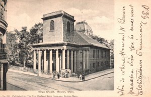 Kings Chapel Boston Massachusetts MA New England News Pub. Antique Postcard 1904