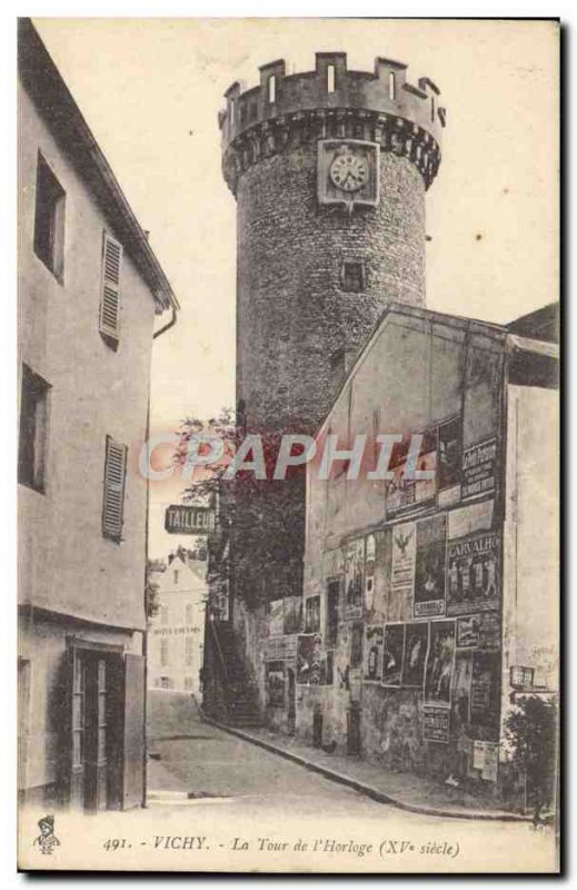 Old Postcard Vichy The Tower I & # 39Horloge Tailor
