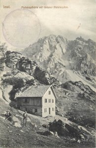 Austria Imst Muttekopfhutte mit hinterer Plateinspitze 1910