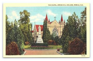 The Chapel Spring Hill College Mobile Ala. Alabama Postcard
