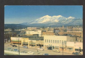 FLAGSTAFF ARIZONA DOWNTOWN STREET SCENE BIRDSEYE VIEW VINTAGE POSTCARD