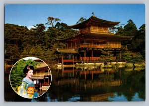 Japan gold pavilion and Maiko dancer Kyoto