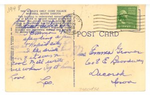 SD - Mitchell. World's Only Corn Palace, Side View 1948