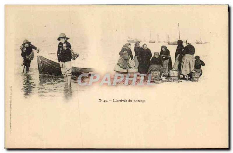 Old Postcard Fishing L & # 39arrivee herring