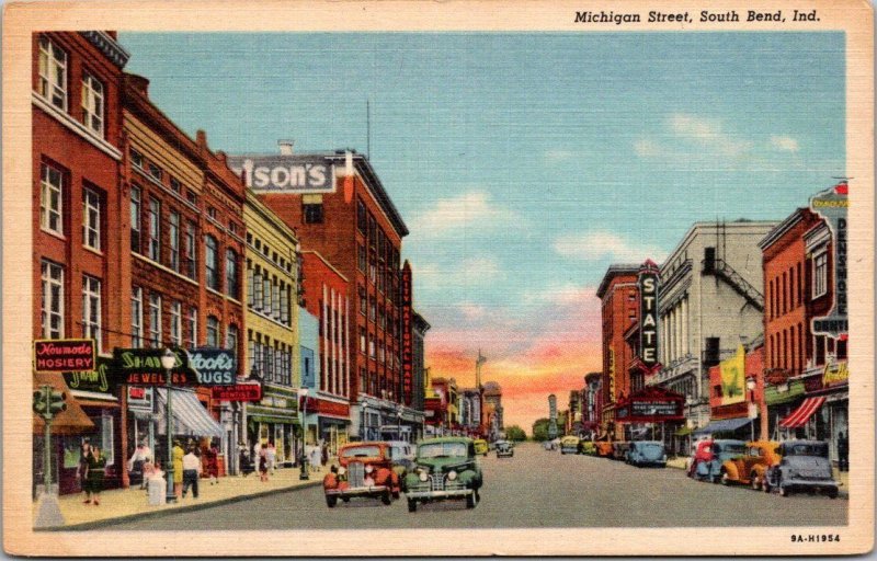 Indiana South Bend Michigan Street Curteich