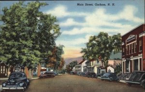 Gorham New Hampshire NH Main St. c1940s Linen Postcard