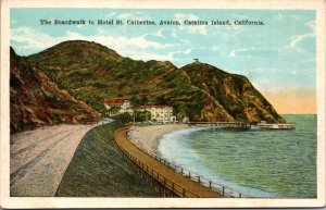 Postcard The Boardwalk to Hotel St. Catherine in Catalina Island, California