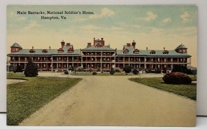 National Soldier's Home Main Barrack's Hampton Va Postcard C12
