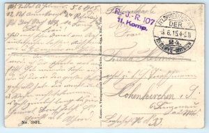 WWI German Soldiers Bunker Trench Postcard