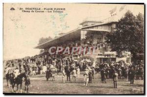 Old Postcard Horse Riding Equestrian Deauville Racecourse grandstand