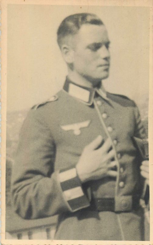 Postcard social history early elegant man military german nazy uniform officer