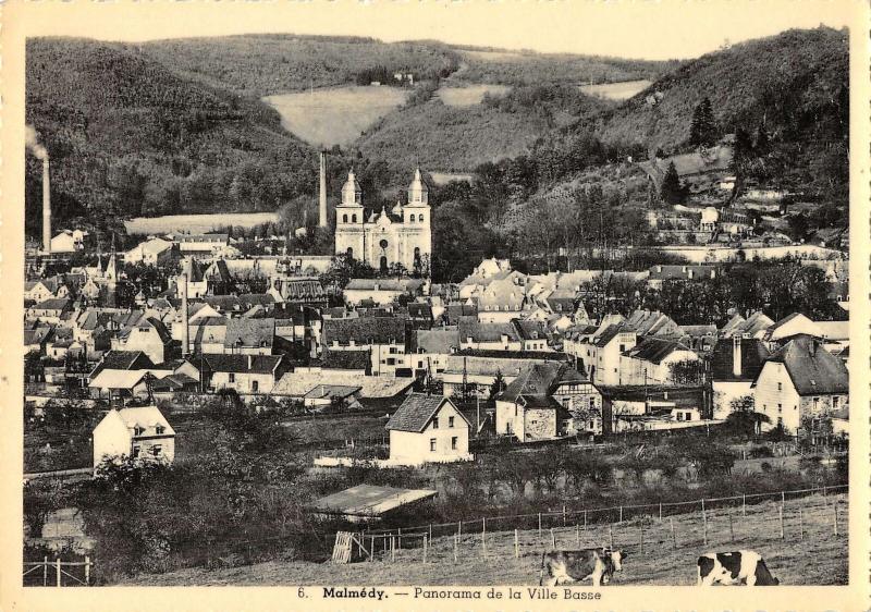 B108091 Belgium Malmedy Panorama de la Ville Basse real photo uk