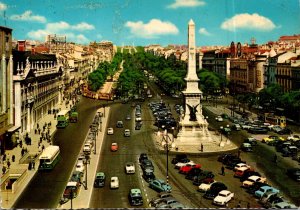 Portugal Lisboa Restauradores Square and Liberty Avenue