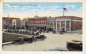 Square South Side Cars Newton Iowa 1920s postcard
