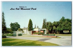 Monvoria California Postcard Gateway Live Oak Memorial Park 1960 Antique Vintage