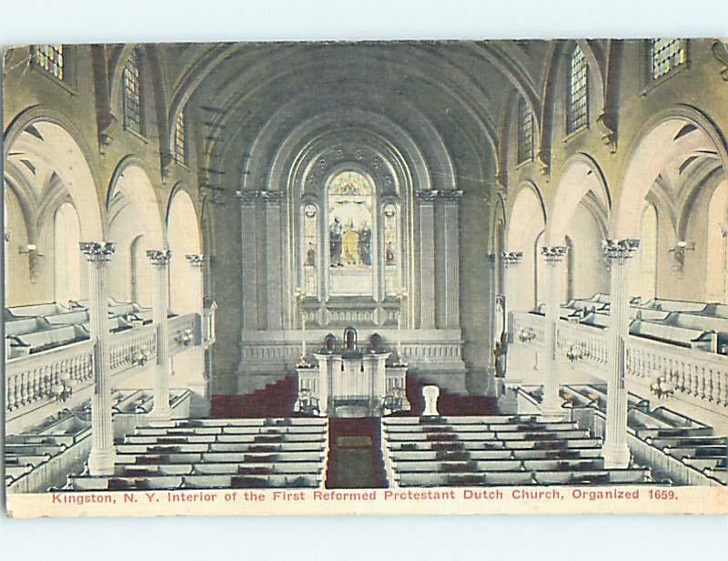 Divided-Back CHURCH SCENE Kingston New York NY L6216