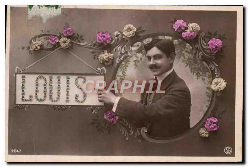 Old Postcard Fancy Surname Louis