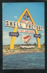 FORT MYERS FLORIDA THE SHELL FACTORY 1967 BUICK VINTAGE ADVERTISING POSTCARD