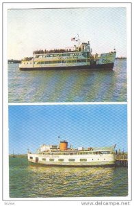 2-Views, Line Statue Ferries: Miss Liberty & Liberty, 1940-1960s