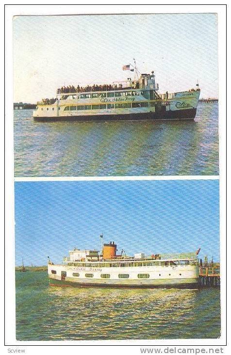 2-Views, Line Statue Ferries: Miss Liberty & Liberty, 1940-1960s