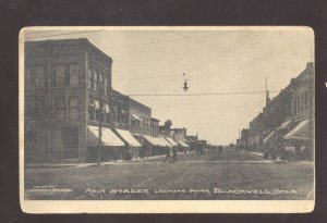 BLACKWELL OKLAHOMA DOWNTOWN MAIN STREET SCENE STORES VINTAGE POSTCARD