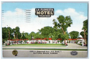 1958 La Floresta Motel Panoramic View Daytona Beach Florida FL Vintage Postcard 