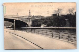 Postcard NJ Newark Along Branch Brook Park Vintage Linen I3