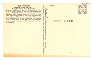 CA - Columbia State Park. Tuolumne Fire Engine (Pumper) ca 1852