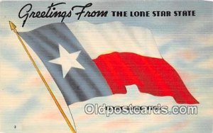 Greetings from the Lone Star State Texas Patriotic Unused 