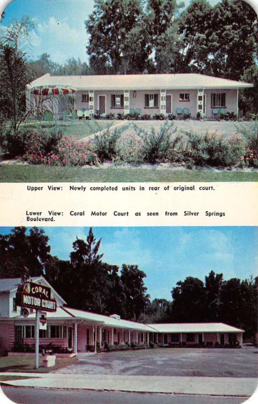 Ocala Florida Coral Motor Court Multiview Vintage Postcard K84662