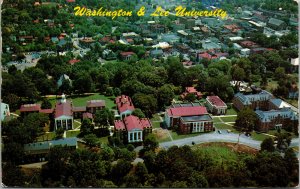 Vtg 1960s Aerial View Washington & Lee University Lexington Virginia VA Postcard