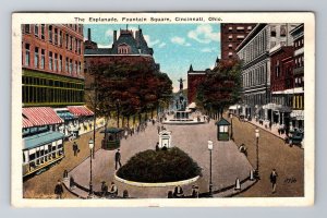 Cincinnati OH-Ohio, The Esplanade, Fountain Square, Monument Vintage Postcard 