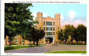 1920s Entrance to Quadrangle New Mexico Military Institute Roswell NM Postcard