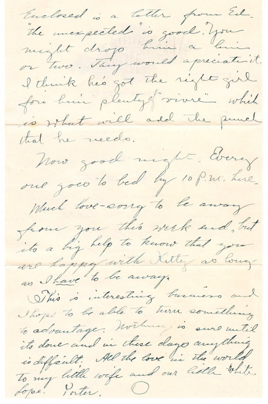 Mansard Hotel – Bowling Green KY – letterhead / letter - 1917 ?