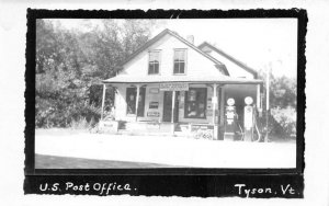 Tyson Vermont Post Office General Store Gas Station Real Photo Postcard AA75449