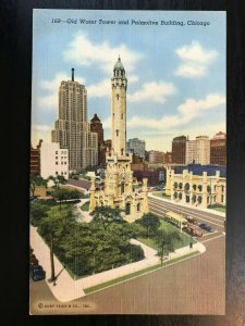 Vintage Postcard 1941 Old Water Tower, Palmolive Bldg, Chicago, Illinois (IL)