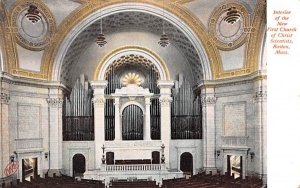 Interior in Boston, Massachusetts of the New First Church of Christ Scientist.