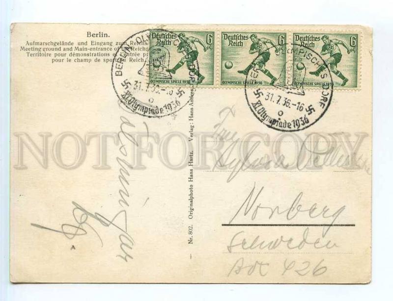 250811 GERMANY BERLIN stadium OLYMPIAD 1936 year RPPC 