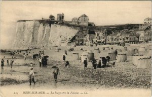 CPA MERS-les-BAINS La Plage ver la Falaise (807705)