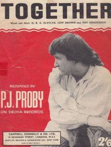 Together PJ Proby 1950s Sheet Music