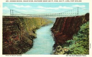 Vintage Postcard Hansen Bridge Snake River Old Oregon Trail Southern Idaho ID