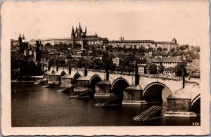 Czech Republic Prague Karlsbrücke Prag Vintage RPPC 09.73